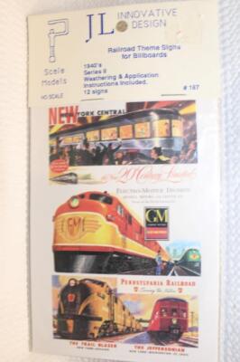 JL INNOVATIVE DESIGNS HO SCALE RAILROAD THEMED SIGNS FOR BILLBOARDS (187)