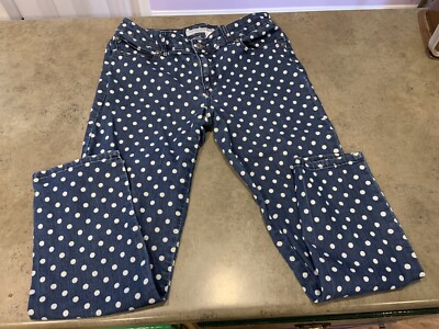 Chicos Platinum Polka Dot Jeans 0 Blue Mid Rise Stretch