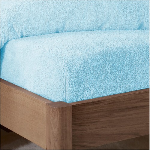 Sábana de cama de lana polar de peluche acogedora cálida extra profunda 30 cm cama doble tamaño - Imagen 49 de 87