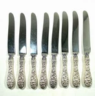 SET OF 8 Kirk Stieff Sterling Silver 'STIEFF ROSE' DINNERS KNIVES 9"