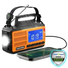 Emergency Solar Hand Crank Weather Radio 10000mAh Power Bank Charger Flash Light