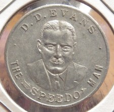Vintage The Speedo Man D.D. Evans Swimsuit Token