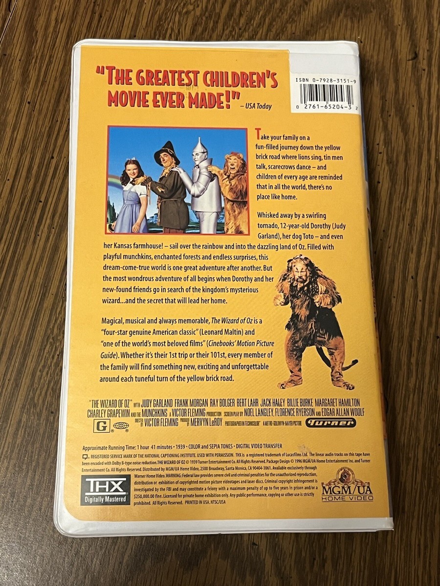 The Wizard of Oz MGM/ UA FAMILY ENTERTAINMENT (VHS, 1996
