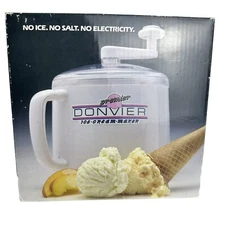 Donvier Premier Ice Cream Frozen Dessert Maker White 1-Quart Hand Crank