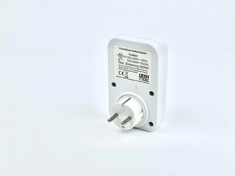Countdown Zeitschaltuhr 60 min Schaltuhr 230V 3500W Steckdose Timer mechanisch - Bild 4 von 4