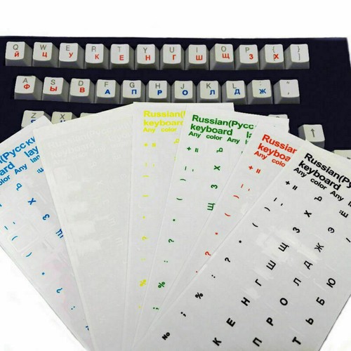 Waterproof Russian Transparent Stickers For PC Laptop Keyboard Super Nice Q9W6 - Picture 4 of 12
