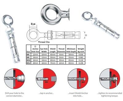 Sesto Fasteners - Concrete Screw Bolt - Eye Bolt