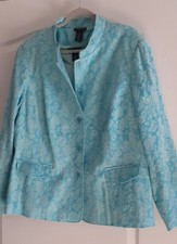 DIALOGUE 3X Blue Jacket Top Set Long Sleeve P...