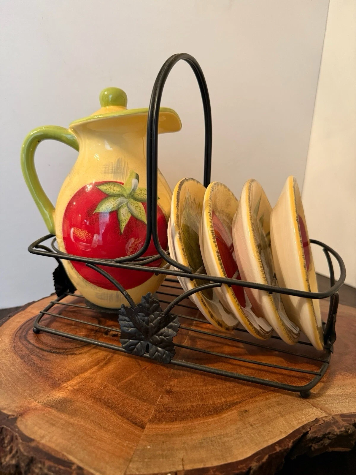 6pc Olive Oil Cruet And Plate Set
