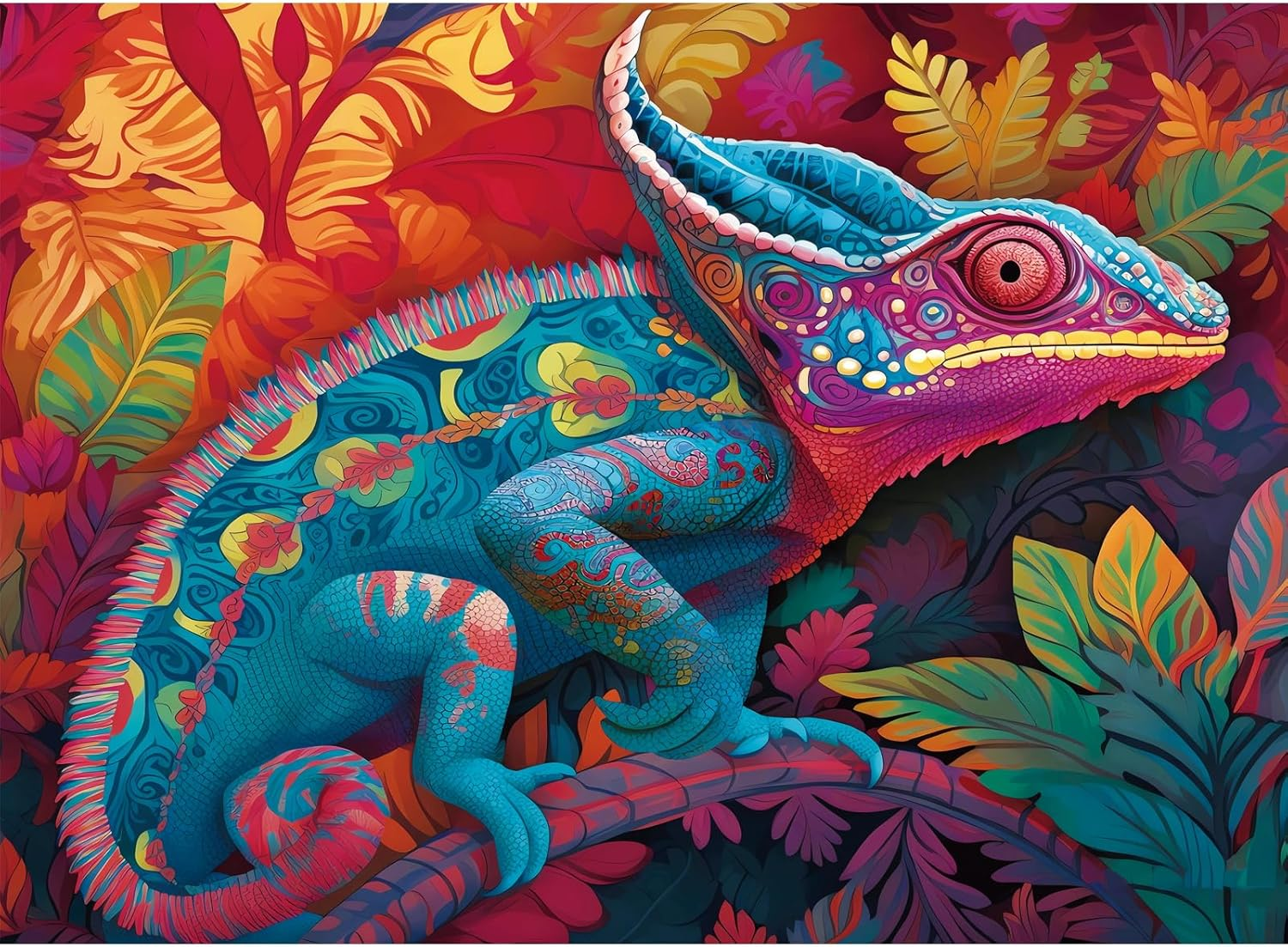 Jigsaw Puzzle 500 Pieces Chameleon for Adults Paper Jigsaw Puzzle Smooth Edging