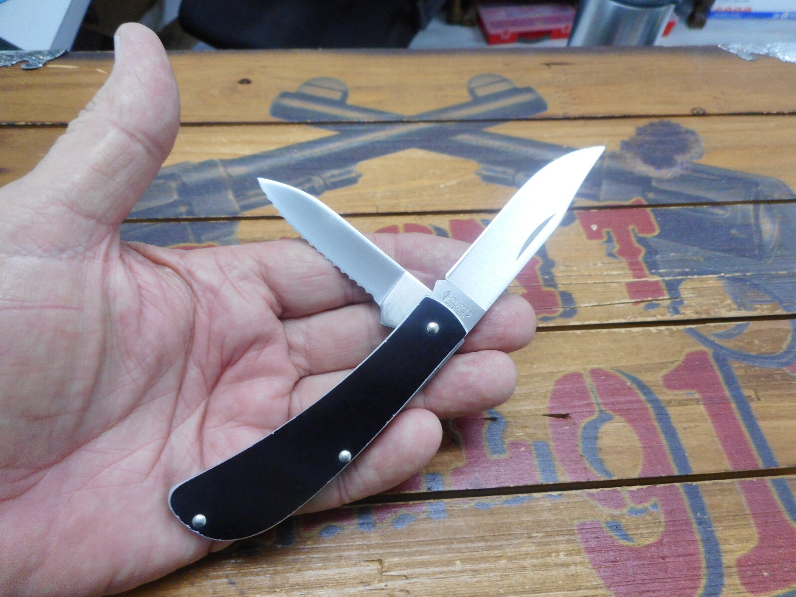 Cutco 1884 2 Blade Pocket Knife Plain & Serrated Edge Blades USA