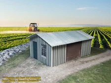 HO Scale Building - Corrugated Metal Shed  Cardstock Paper Model kit set CSH1