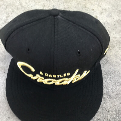 New Era 59fifty Castles & Crooks Logo Black Gold Hat Fitted Sz 7 3
