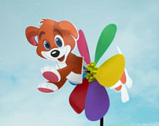 Doggie Windmill Wind Spinner Whirligig Yard Garden Decor