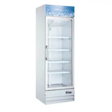 Omcan USA 50029 27" 1 Glass Door Freezer Merchandiser in White, 13 cu. ft.