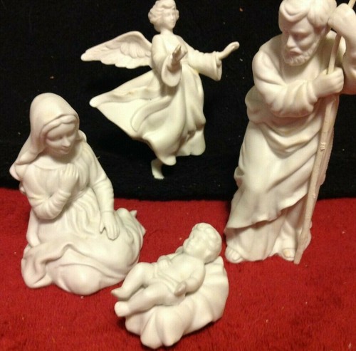 Vintage LARGE AVON Collectibles Porcelain Nativity Set Jesus Mary Joseph Angel - Picture 7 of 12