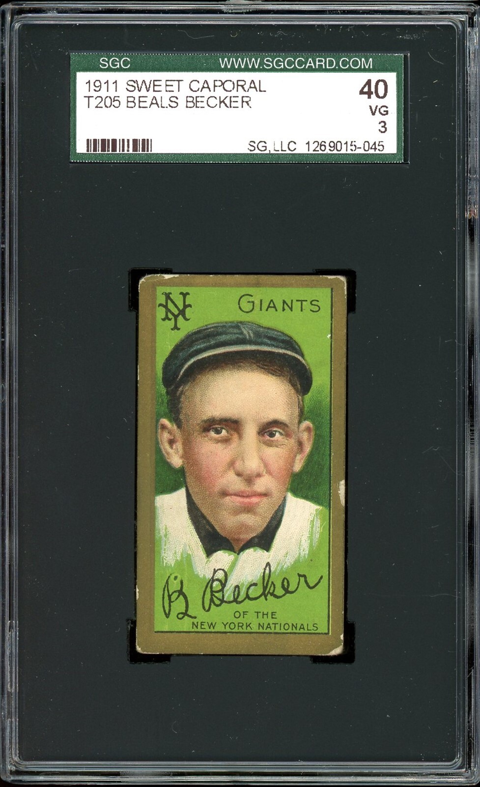1911 T205 Gold Border Tobacco Beals Becker SGC 3