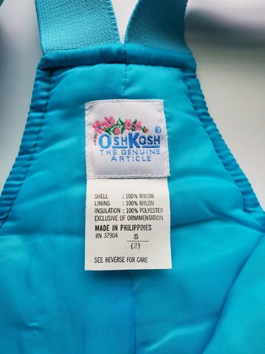 Vintage NWT Toddler Oshkosh Bgosh Snow Pant Overall Bibs Winter Size 2T Snowsuit - Picture 6 of 8