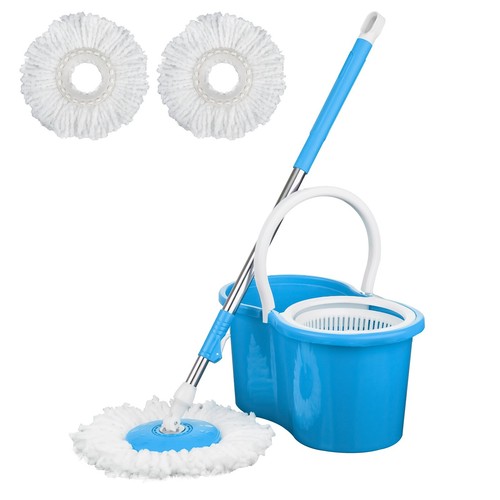 360° MOP BUCKET SET FLOOR MAGIC SPIN DRY MOP BUCKET SET WITH 2 MICROFIBER HEADS - Picture 9 of 32
