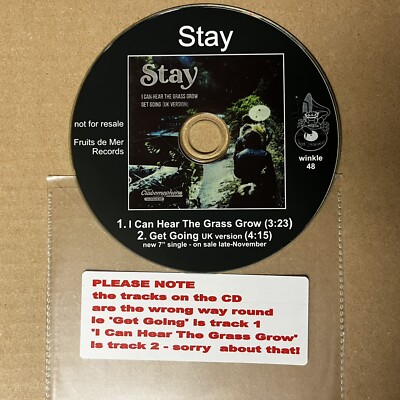 Stay - I Can Here The Grass Grow /  Get Going  2-trk promo CD 2022 Fruits de Mer
