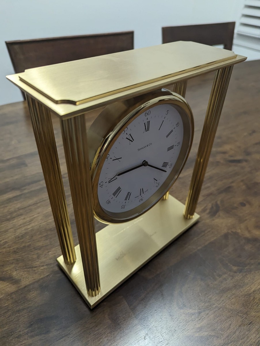 Tiffany & Co.Brass Clock Swiss Made Desk ( Ref. 210338) - Quartz