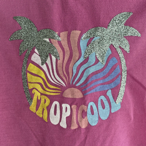 Girl's Bmagical 2-pc Pink Tropicool Pajama Set Size 4/5 Shorts & Tee Rainbows - Picture 6 of 13