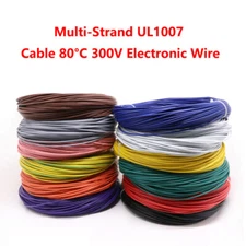 Multi-Strand UL1007 Cable 80°C 300V Electronic Wire 16/18/20/24~30AWG 12-Colors