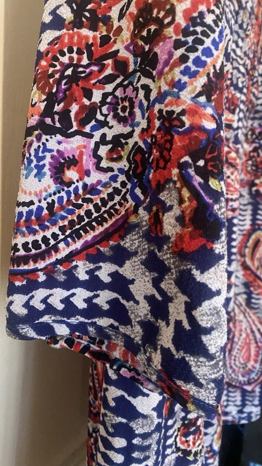 Top túnica popover Fig and Flower para mujer 2X Plus cachemira manga 3/4 boho campesina Foto 4 de 4