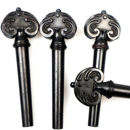 4X Carved Violin Pegs,Engraved pattern Ebony wood Violin String tuning Peg Keys - Picture 3 of 6