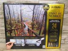 New 2022 Sealed Artskills Premium Paint By Number Set Kit Autumn Walk 1672218