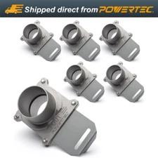 POWERTEC Aluminum Blast Gate 2-1/2 Inch, w/Anti Clog and Air Leak Seal, 6PK