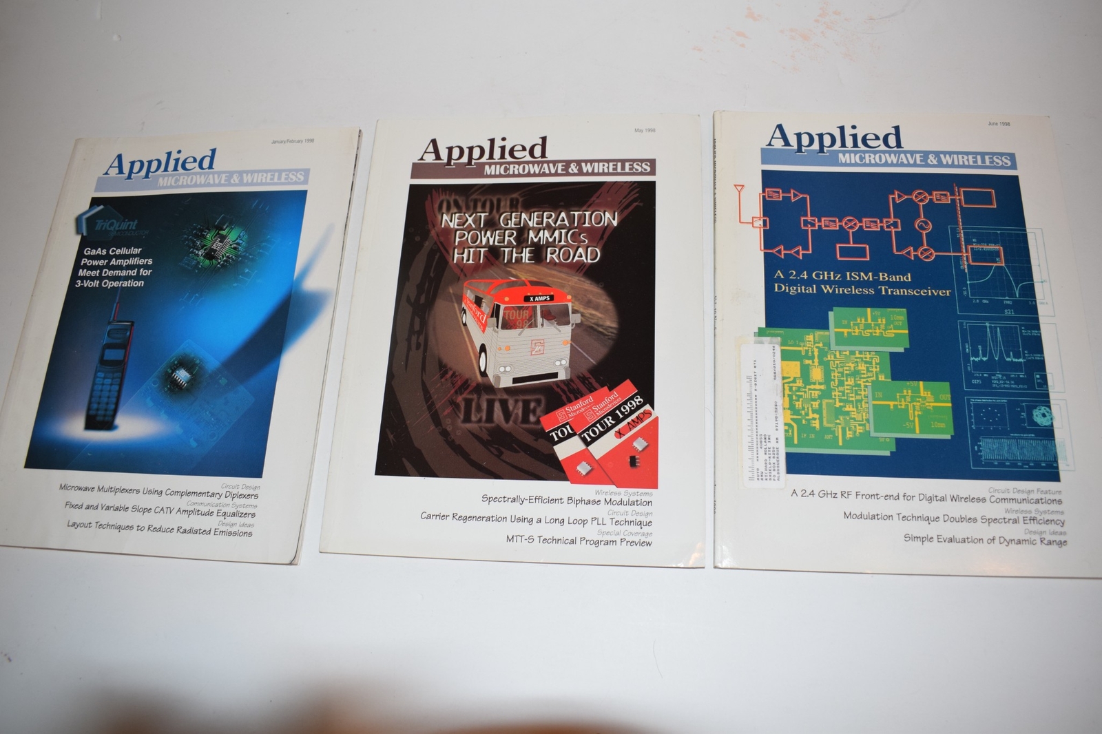 APPLIED MICROWAVE & WIRELESS MAGAZINE LOT- 1998 - 3 ISSUES   (DCX26)