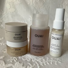 OUAI travel size detox shampoo leave in conditioner hair mask scalp  body scrub