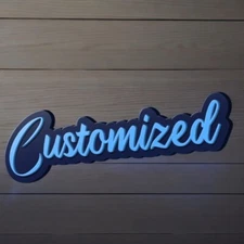 Customized Car Acrylic Emblem Badge MULTI COLOR Customized Text Names