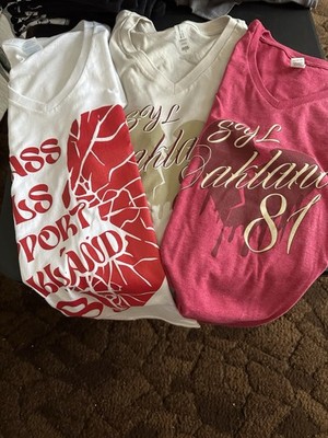 Hells Angels 3 Support 81 Oakland Shirts.  Small Ladies