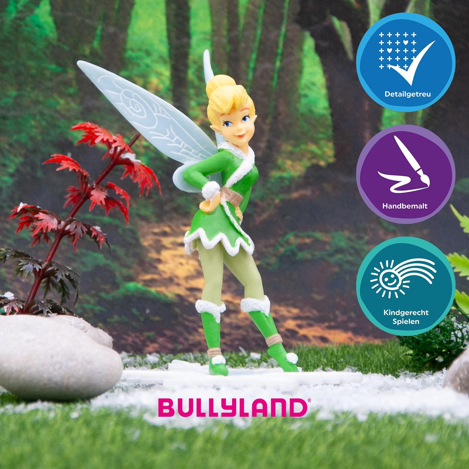 Bullyland Tinker Bell Winterfairy Action Figure 4.13 inches, Green 