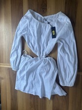 Gianni Bini Dress Short Stomach Cut Out, Womens 10 White