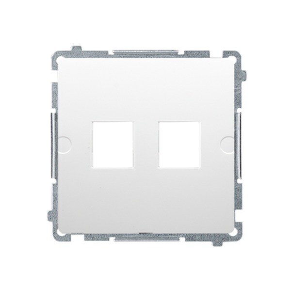 BASIC MODULE WHITE SOCKET TILE UAE 2X KEYSTONE FLAT BMPT/11