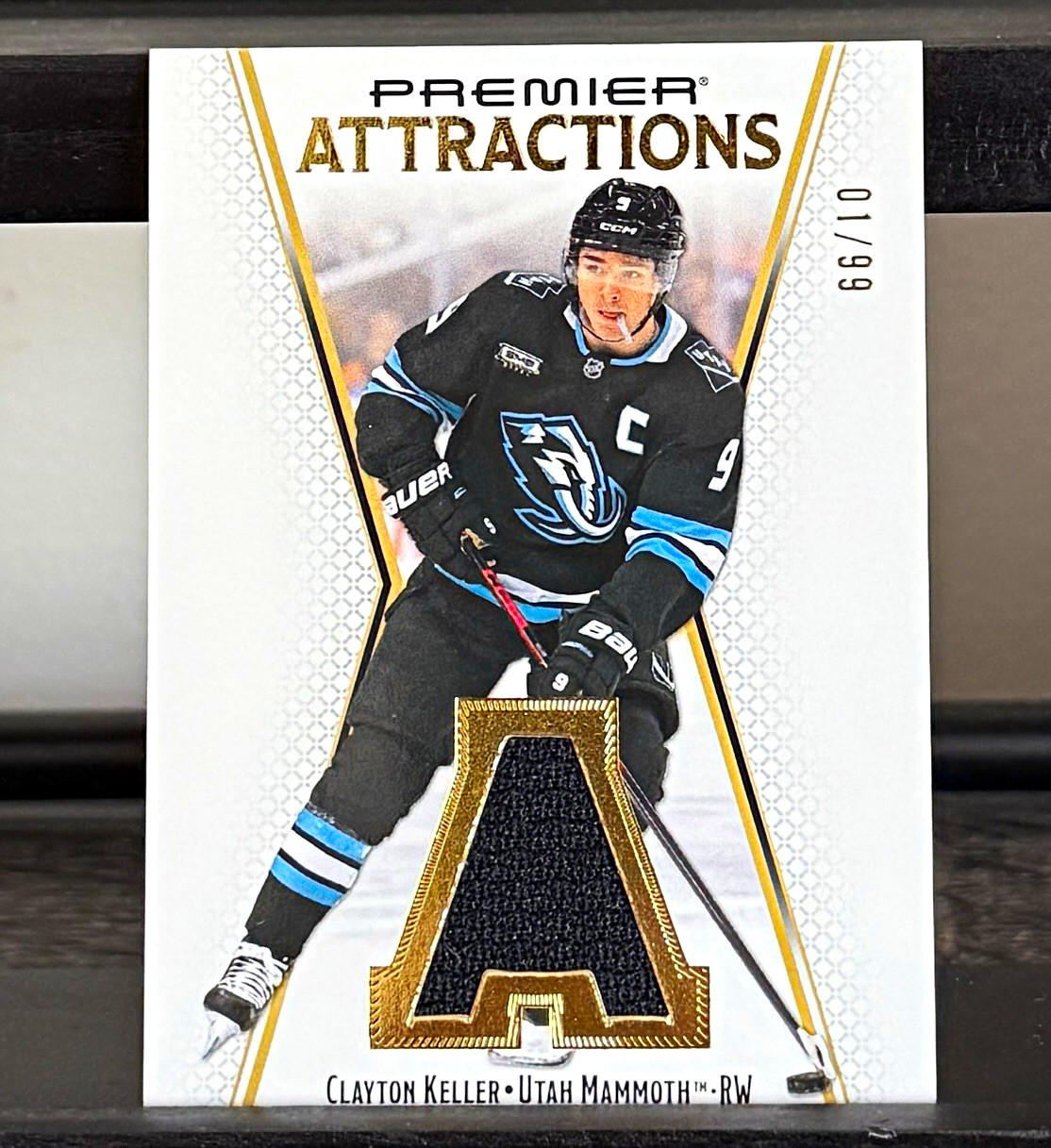 2025-26 Premier Attractions Jersey Patch Clayton Keller PA-CK Utah Mammoth /99