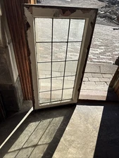 SG5145 Antique leaded glass Transom Window 18.25 x 35