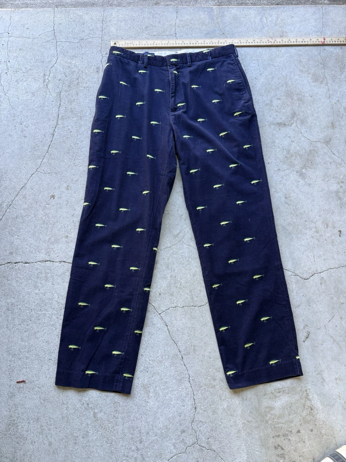 Vintage RARE POLO RALPH LAUREN GOLF Pants Fly Fishing Lure Embroidered 36x32