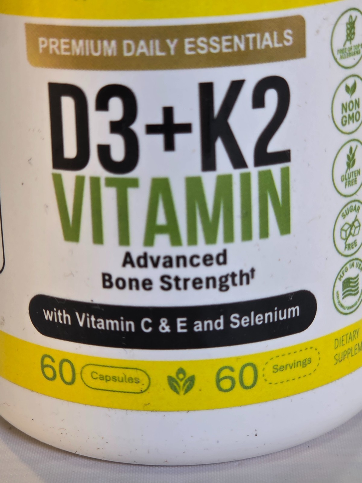 Activa Labs D3 + K2 with Vitamin C & E / Selenium 60cpl 9/2027 Advanced Strength