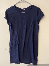 Gap Small Short Sleeve T Shirt Dress 100% Cotton Blue Solid