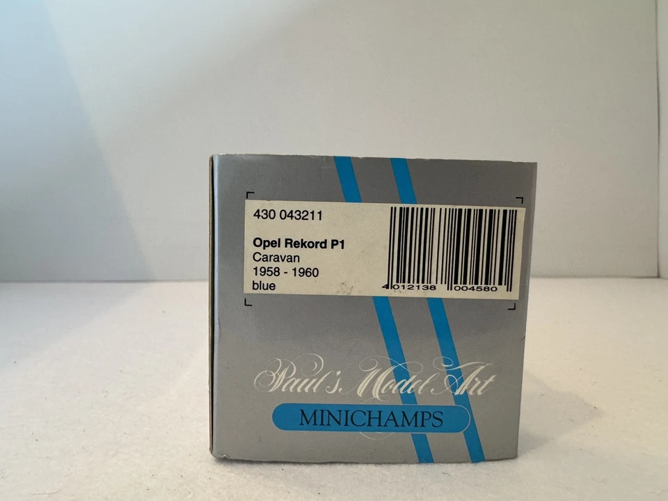1:43 MINICHAMPS 430 043211 OPEL REKORD P1 1960 CARAVAN 1958-1960 blu prima serie - Immagine 3 di 4