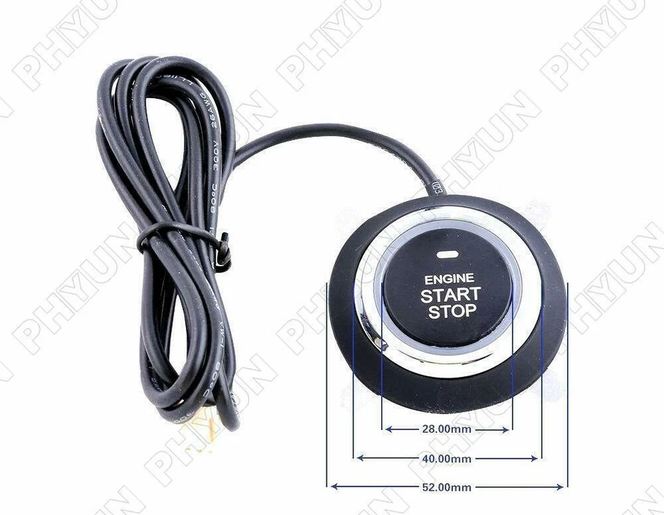 Car Alarm System Security Vibration Alarm Ignition Engine Remote Start Button US Foto 4 de 4