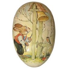 Vintage Echt Erzgebirge Made in Germany Large Paper Mache Bunny Easter Egg