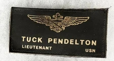USN Tuck Pendelton LT Jacket Name Tag
