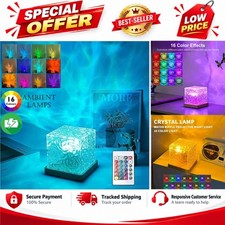 RGB Ocean Wave Projector Night Light 16 Colors Remote Rechargeable