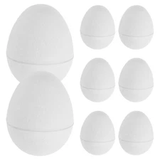  8pcs Paintable Paper Eggs: Diy Craft Unfinished Egg Ornaments - Empty Easter