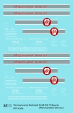 K4 HO Scale Decals Pennsylvania PRR 50 Ft Merchandise Service Boxcar Red, Silver